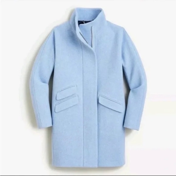 NEW J Crew Cocoon Italian Stadium Cloth Wool Coat in Heather Blue Size 14 NWT - Picture 7 of 7